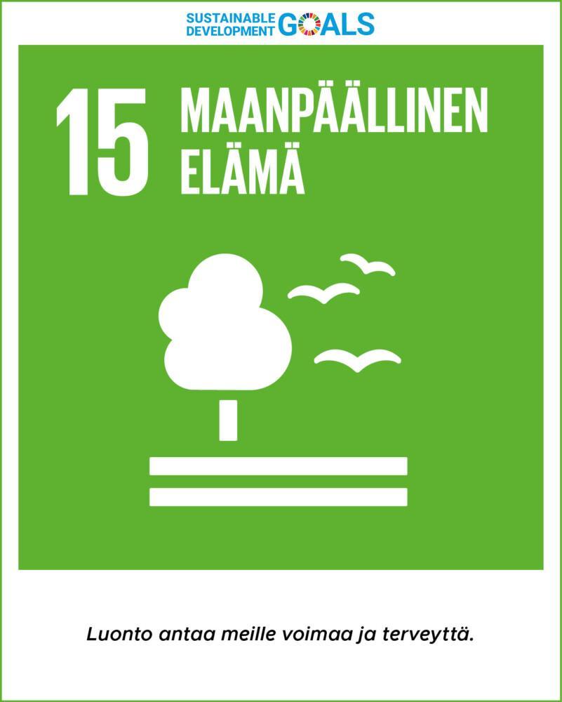 Tavoite 15: Maanpäällinen elämä. Luonto antaa meille voimaa ja terveyttä.