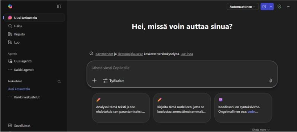 M365-näkymä Copilotista.